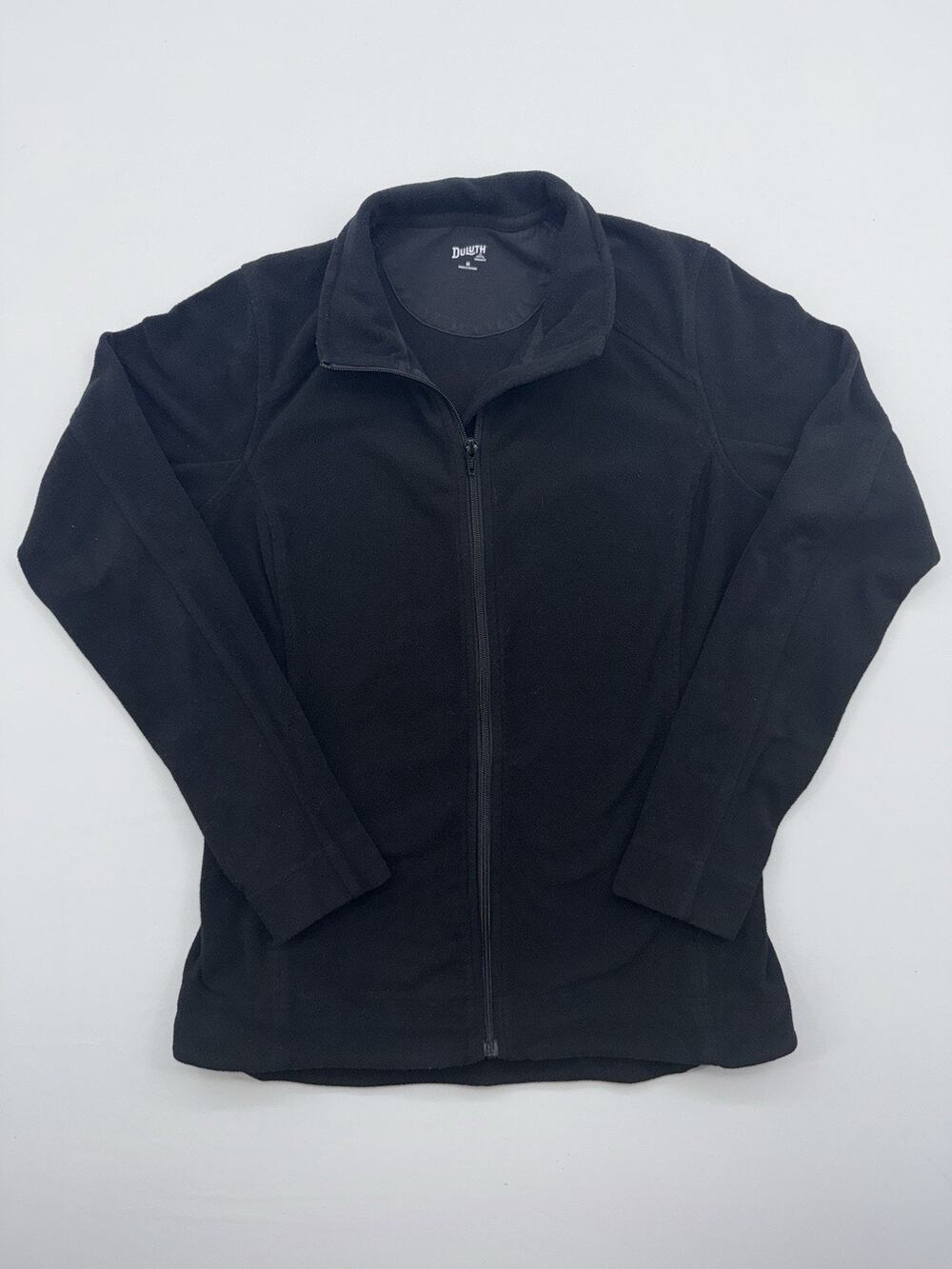 Duluth Trading Co Womens Medium Full Zip Fleece Jacket Black Mock Neck Gorpcore